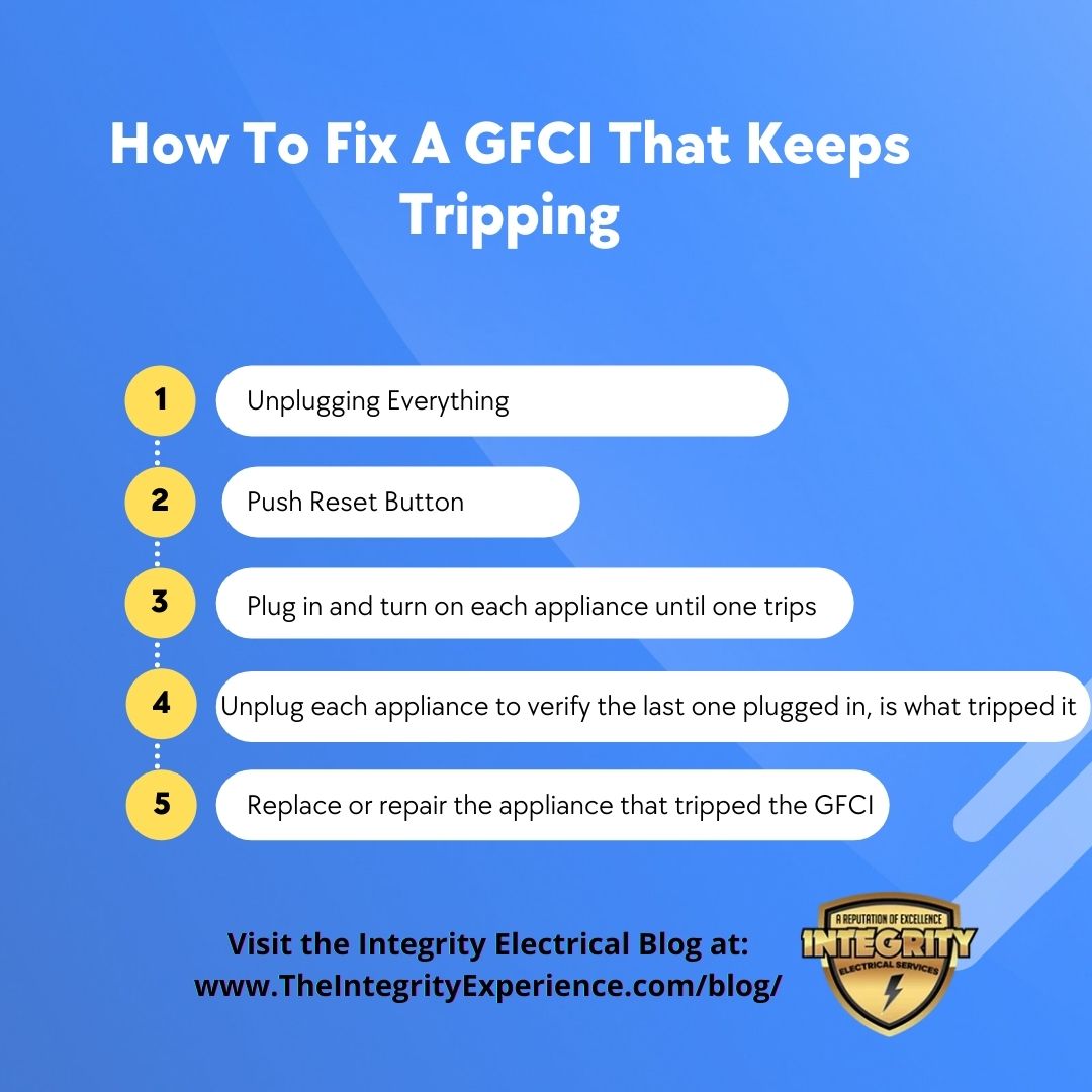 5 steps to fix gfci that keeps tripping. 
